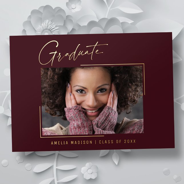 Modern Minimal Unique Ink Script Graduate Card (Creator Uploaded)