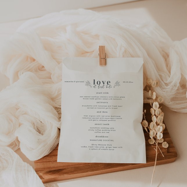 Modern Minimal | Unique Wedding Menu Favor Bag (Creator Uploaded)