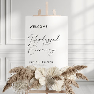 Modern Minimal Unplugged Ceremony Wedding Sign