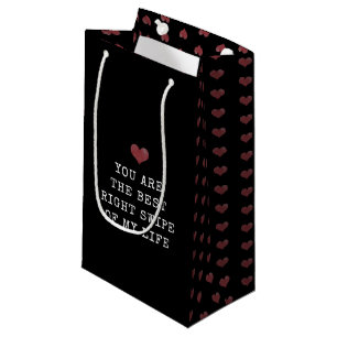 Modern Minimal Valentine's Day Black Small Gift Bag