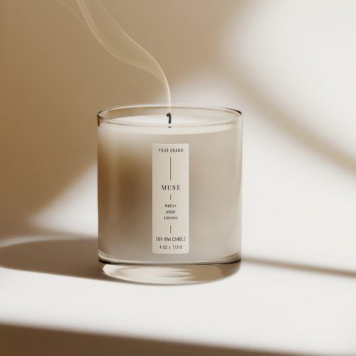 Modern Minimal Vertical Candle White Thing Label