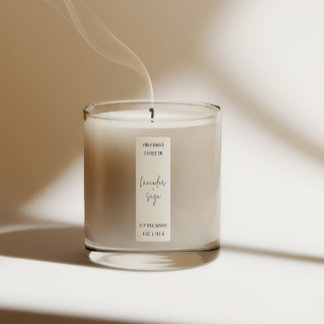 Modern Minimal Vertical Candle White Thing Label