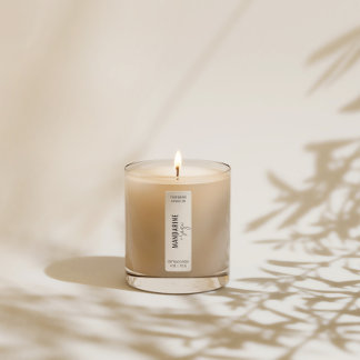 Modern Minimal Vertical Candle White Thing Label