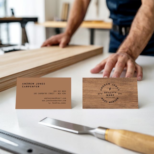 Modern minimal vintage typography rustic dark wood business card (Modern minimal vintage typography rustic dark wood)