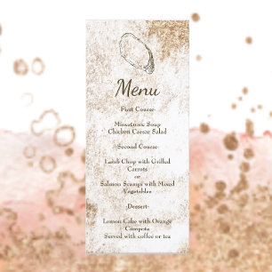 Modern Minimal Watercolor Oyster Beach Wedding Menu