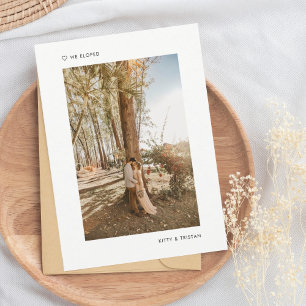 Modern Minimal We Eloped Wedding Announcement