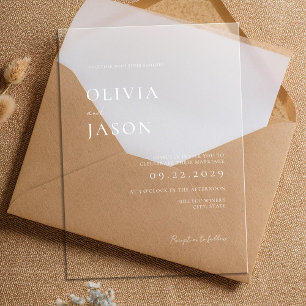 Modern Minimal Wedding Acrylic Invitations