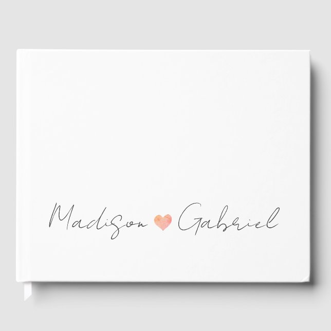 Modern Minimal Wedding Charcoal Gray Wedding Guest Book (Front)