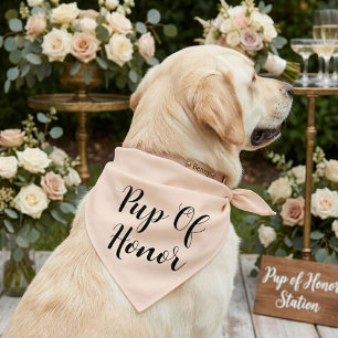 Modern Minimal Wedding Dog Bandana, Dog of Honor,  Bandana