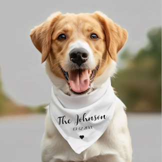 Modern Minimal Wedding Dog Bandana, Dog of Honor, Bandana