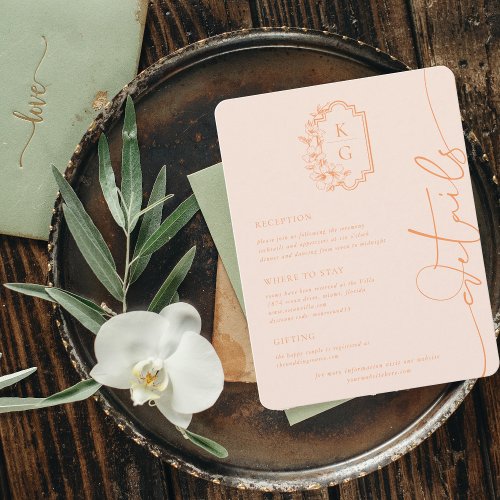 Modern Minimal  Wedding Guest Details Enclosure Card