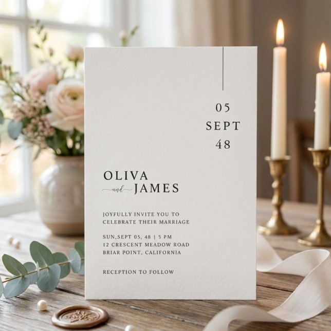 Modern Minimal Wedding Invitation (Creator Uploaded)
