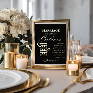 Modern Minimal Wedding Jenga Game Guestbook Sign
