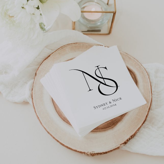Modern Minimal | Wedding Monogram Napkins (Creator Uploaded)