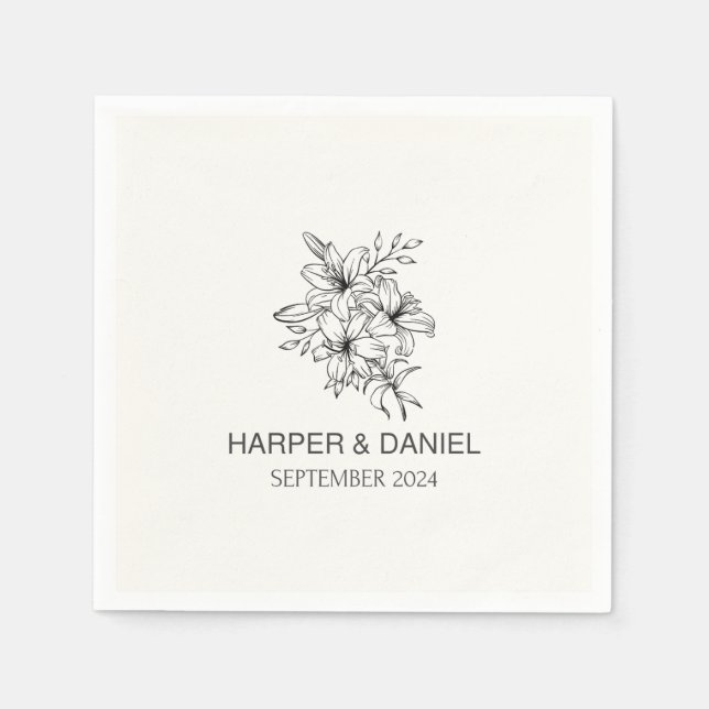 Modern minimal wedding napkins  (Front)