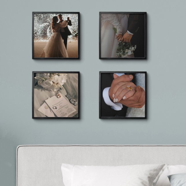 Modern Minimal Wedding Peel and Stick Photo Wall  (Bedroom)