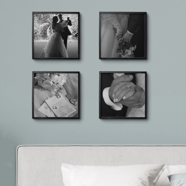 Modern Minimal Wedding Peel and Stick Photo Wall  (Bedroom)
