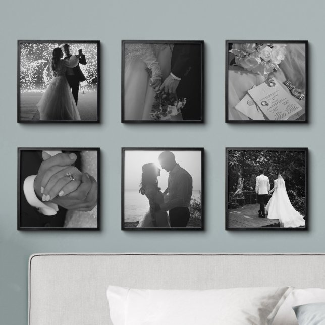 Modern Minimal Wedding Peel and Stick Photo Wall  (Bedroom)