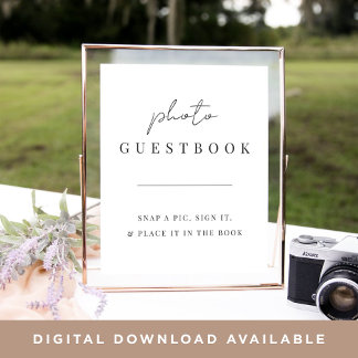 Modern Minimal Wedding Photo Guestbook Sign