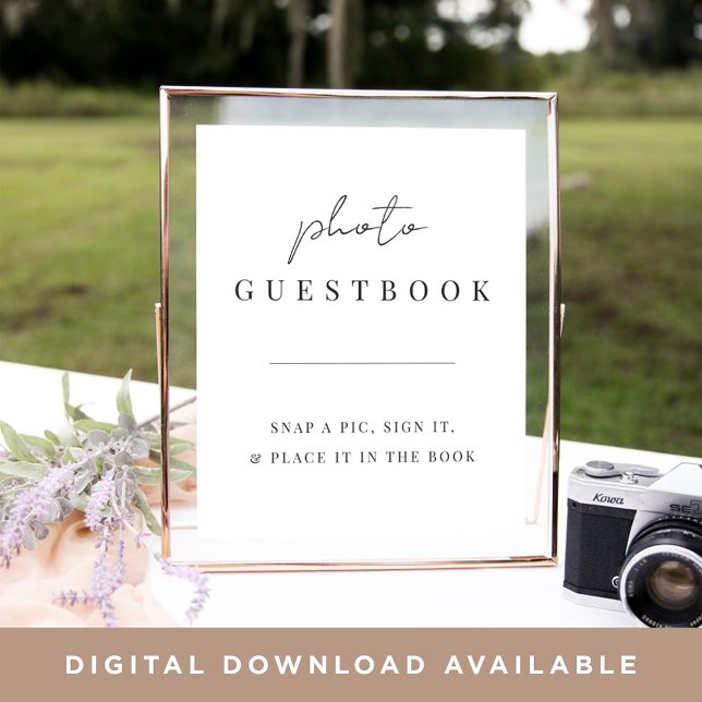 Modern Minimal Wedding Photo Guestbook Sign (Creator Uploaded)