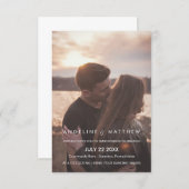 Modern & Minimal Wedding Photo Invite (Front/Back)