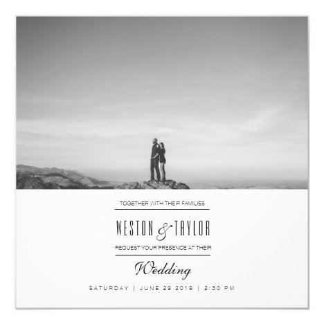 Modern &amp; Minimal Wedding Photo Invite