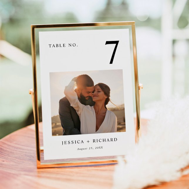Modern Minimal Wedding Photo Table Number (Creator Uploaded)