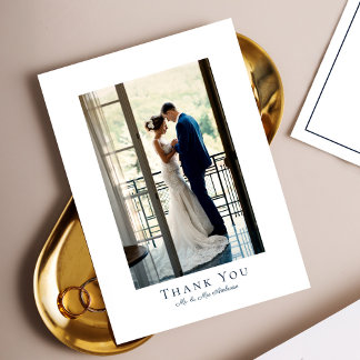 Modern Minimal Wedding Photo Thank You Card