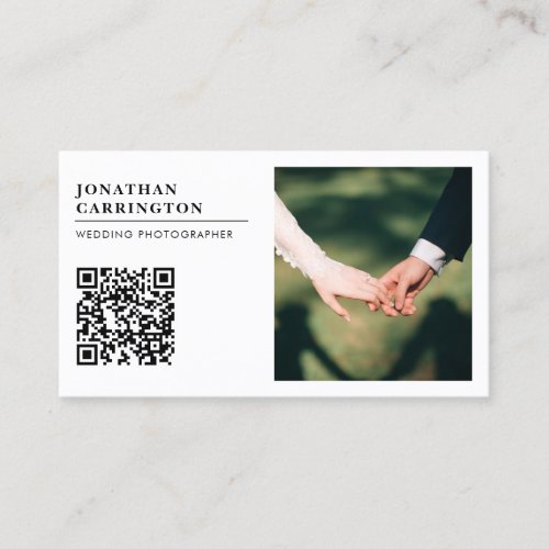 Modern Minimal Wedding Photographer Business Card