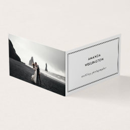 Modern Minimal Wedding Photographer Photo Folded Business Card