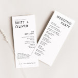 Modern Minimal Wedding Program Order Of Events<br><div class="desc">This is a modern wedding program featuring an elegant font and a minimalist layour. Edit all wording and all font and background colors. // For matching items, please visit the "HARLOW" collection in the Sincerely By Nicole Zazzle store. * If you like this design but don't see it available for...</div>