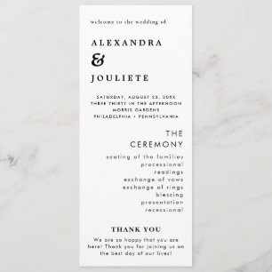 Modern Minimal Wedding Program Order Of Events