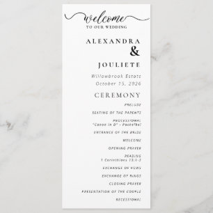 Modern Minimal Wedding Program Order Of Events