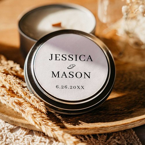 Modern Minimal Wedding Round Stickers Favors