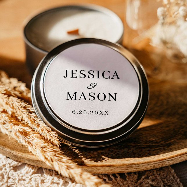 Modern Minimal Wedding Round Stickers Favors (Creator Uploaded)