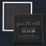 Modern Minimal Wedding Save the Date Magnet<br><div class="desc">A simple modern save the date card. Personalize this minimalist black and white design to have your personal details and message.</div>