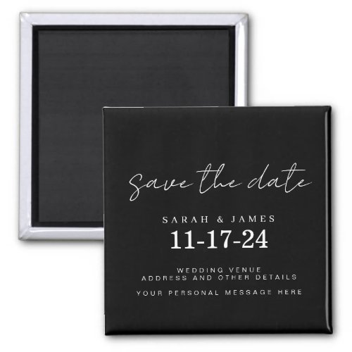 Modern Minimal Wedding Save the Date Magnet