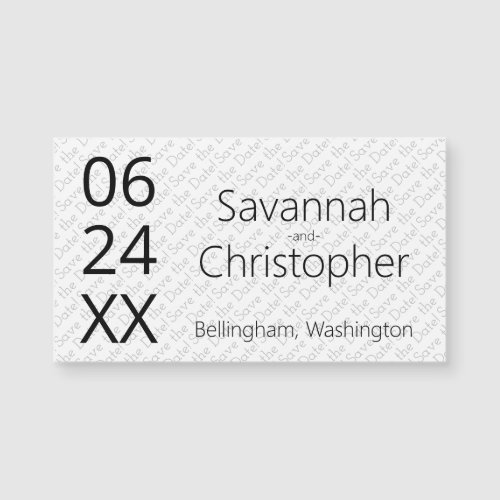Modern Minimal Wedding Save the Date Magnet Card