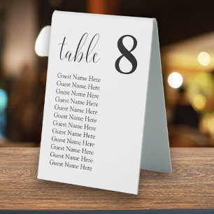 Modern Minimal Wedding Seating Chart Table Cards Tent
