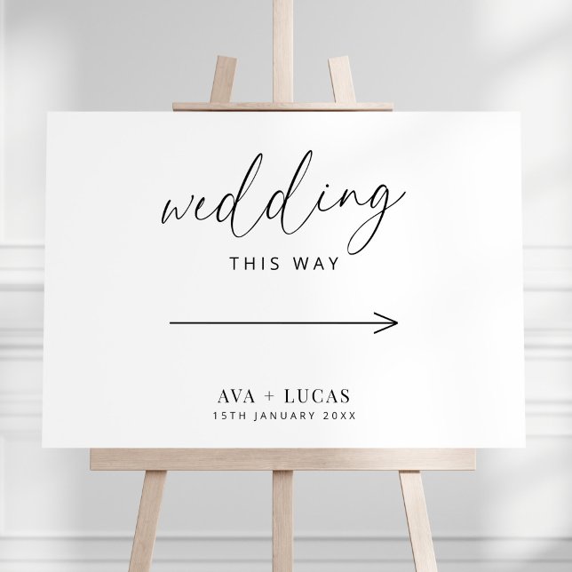 Modern Minimal Wedding This Way Direction Sign (Creator Uploaded)