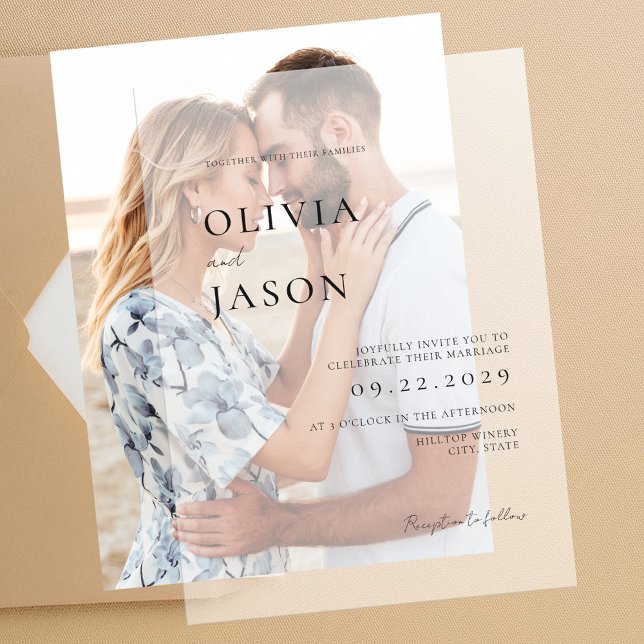 Modern Minimal Wedding Vellum Invitations (Creator Uploaded)