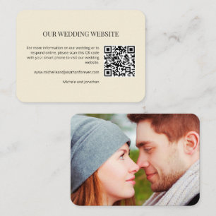Modern Minimal Wedding Website QR Code Insert Card