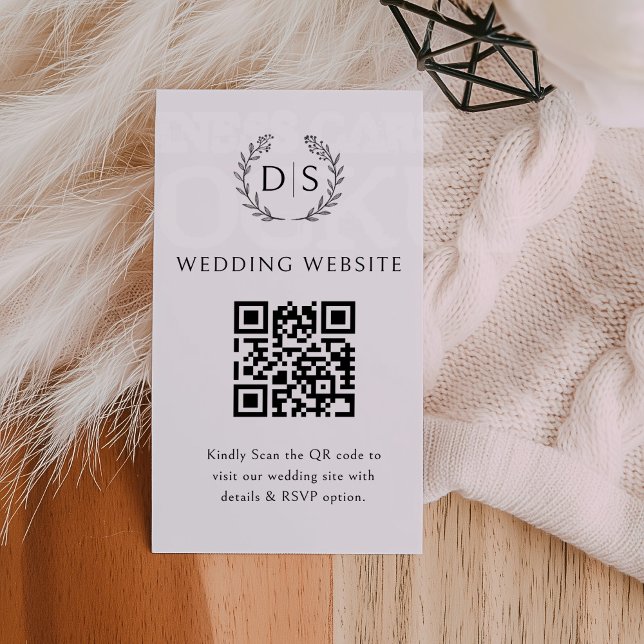 Modern Minimal Wedding Website | RSVP QR Code  Enclosure Card (Creator Uploaded)