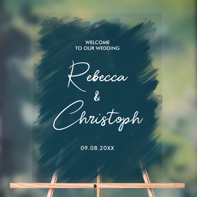 modern minimal wedding welcome acrylic sign (Neutral)