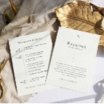 Modern Minimal | Wedding Welcome Card<br><div class="desc">Elegant and simple wedding welcome note to be placed on the chairs of guests at the ceremony or inside welcome bags. From displaying times for the evening's cocktail hour to serving as a map to direct guests to the next stop of the night; to give friends and family an idea...</div>