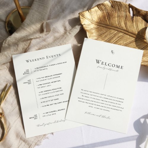 Modern Minimal  Wedding Welcome Card