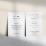 Modern Minimal Wedding Welcome Letter & Itinerary<br><div class="desc">Share a welcome message for your wedding guests as well as an itinerary or schedule of the weekend's events. Front features your welcome message with handwritten script accents. Personalize the reverse side with your wedding day or wedding weekend itinerary. Perfect for including in hotel welcome bags or delivering to your...</div>