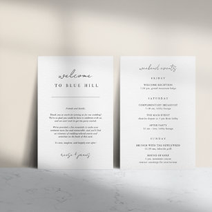 Modern Minimal Wedding Welcome Letter & Itinerary