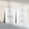 Modern Minimal Wedding Welcome Letter & Itinerary