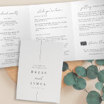Modern Minimal Wedding Welcome Letter & Itinerary Tri-Fold Program<br><div class="desc">Planning a destination wedding, or expecting lots of out of town guests? Share a welcome message for your wedding guests as well as an itinerary or schedule of the weekend's events, with this simple and elegant modern design featuring handwritten script accents. Personalize the inside with a personal welcome message and...</div>